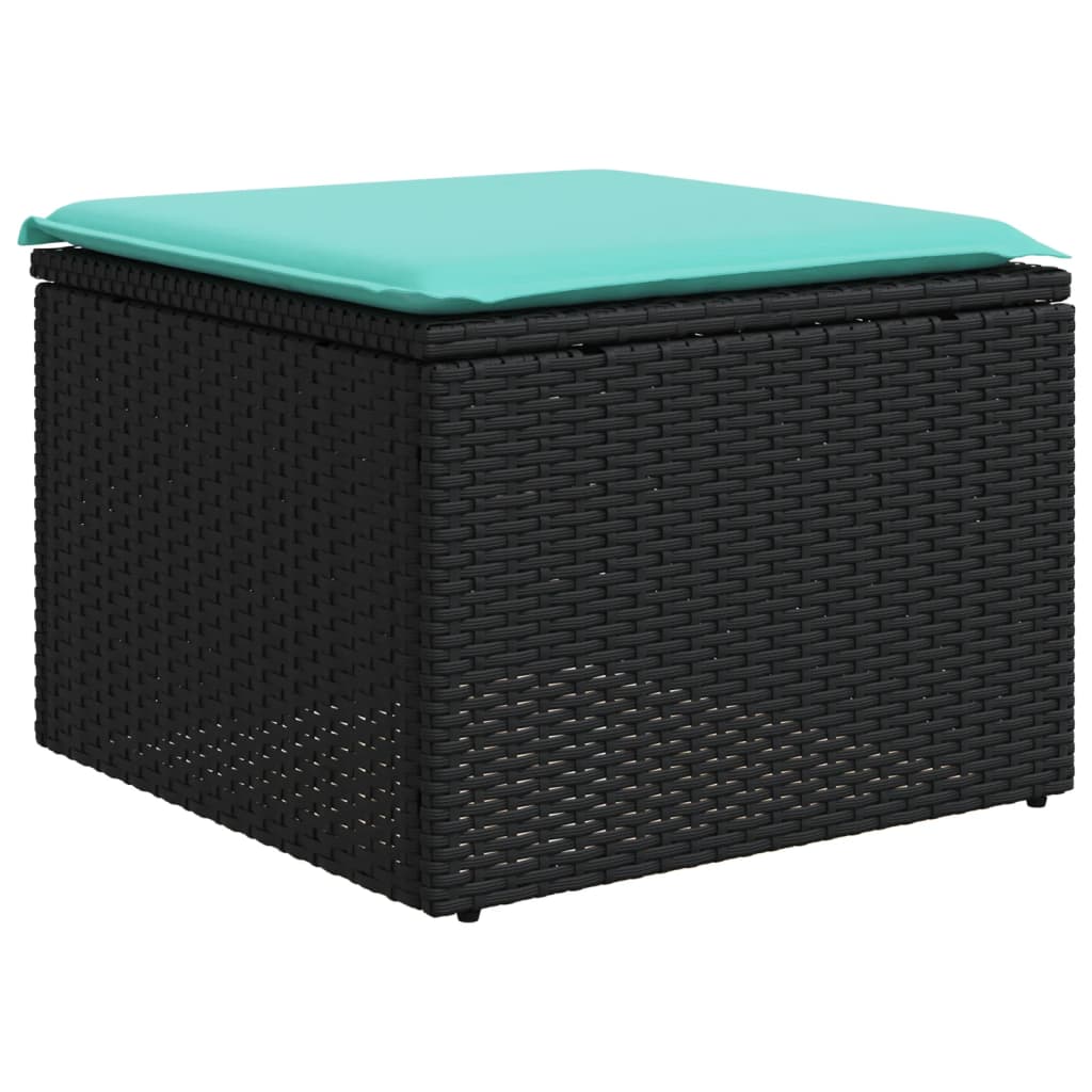 vidaXL ensemble de 6 bancs de jardin avec coussins en polyrotan noir