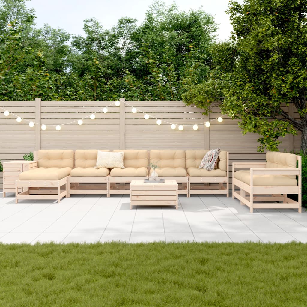 vidaXL 10-delige Loungeset massief grenenhout