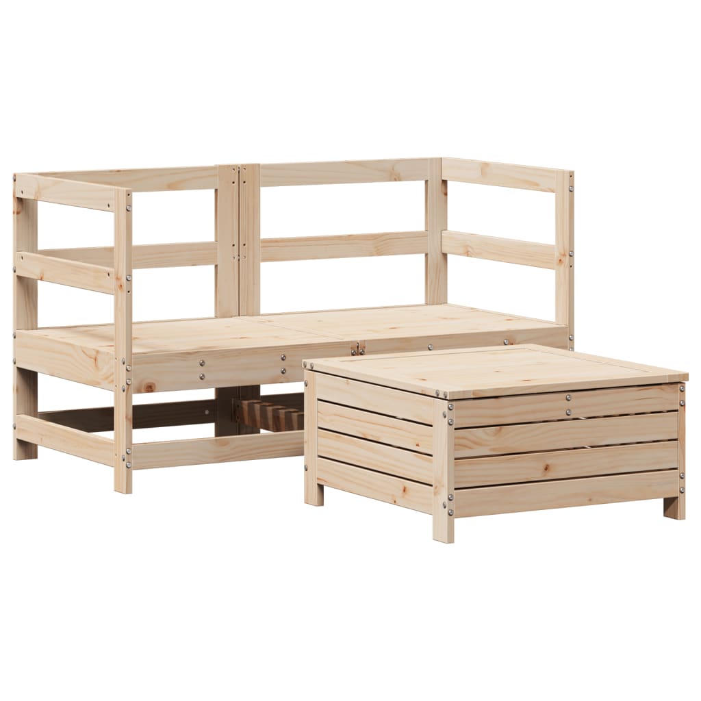 vidaXL 3-delige Loungeset massief grenenhout