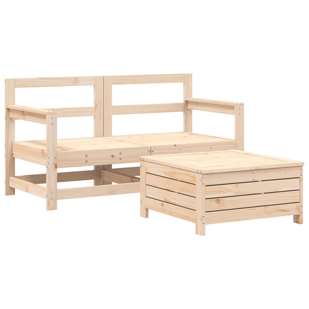 vidaXL 3-delige Loungeset massief grenenhout