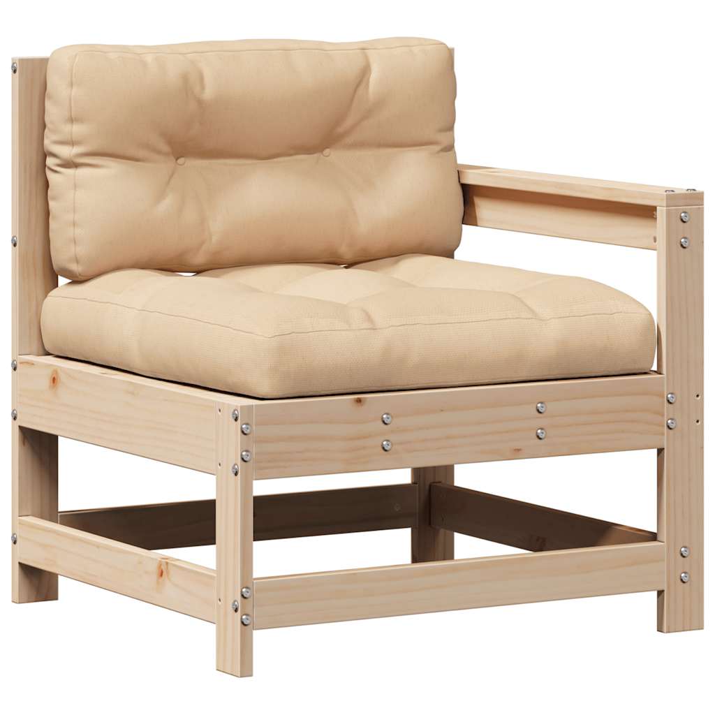 vidaXL 3-delige Loungeset met kussens massief grenenhout