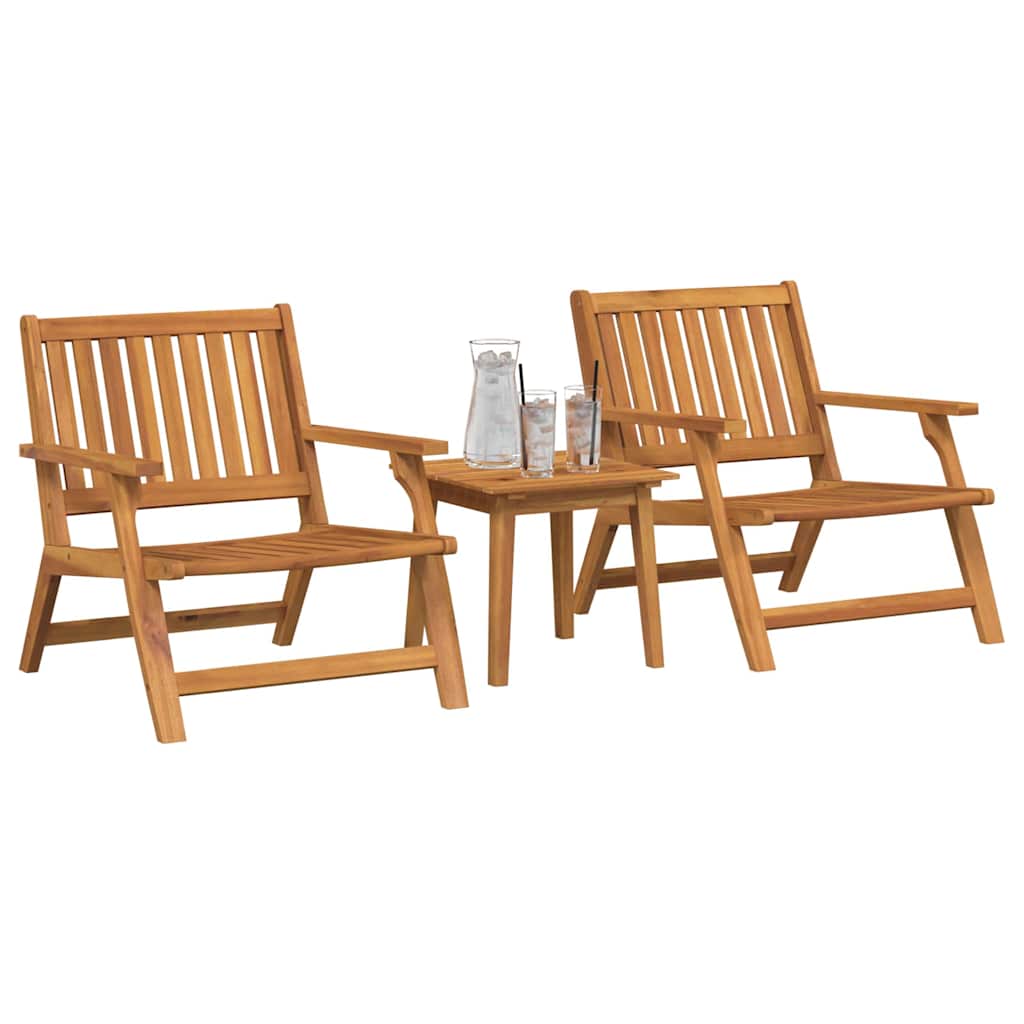 vidaXL Tuinstoel 3 pcs Bruin Massief Acacia Hout