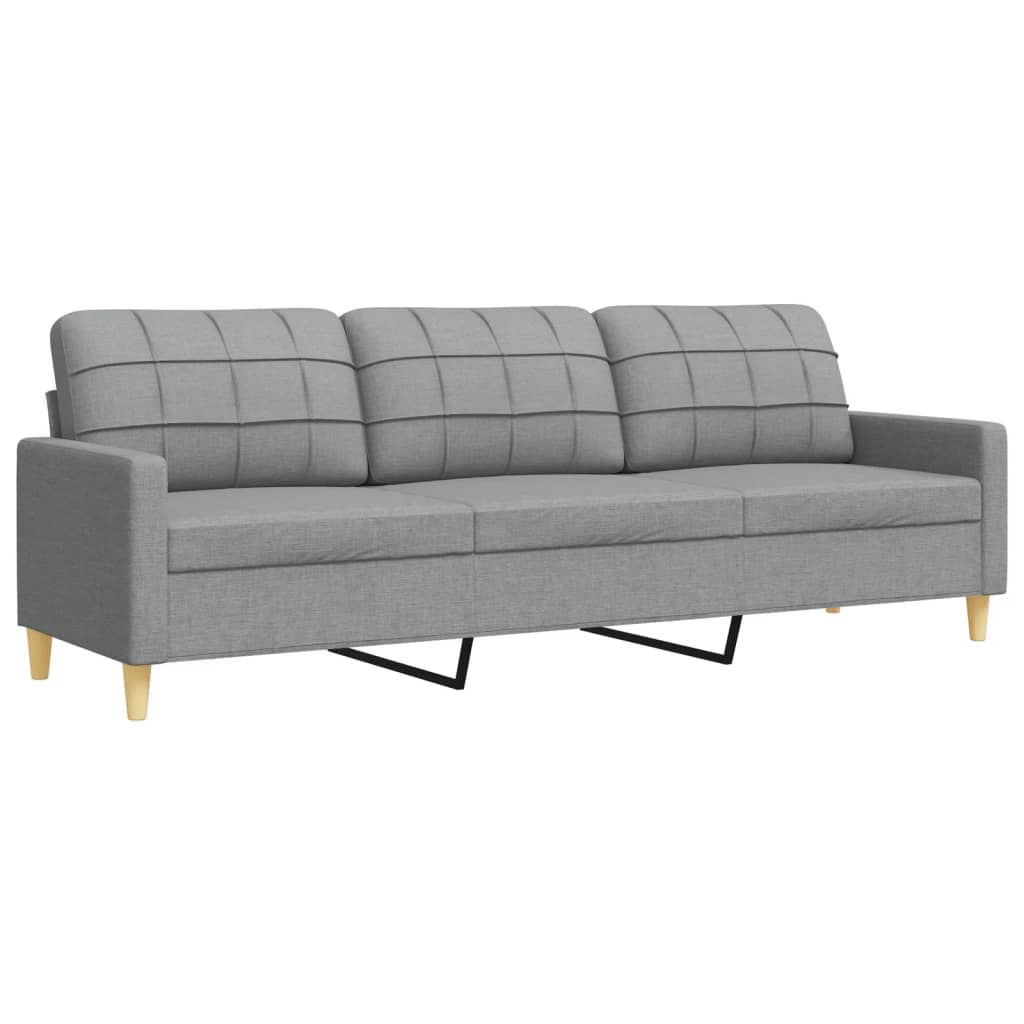vidaXL 3-piece Fabric Lounge Set light grey