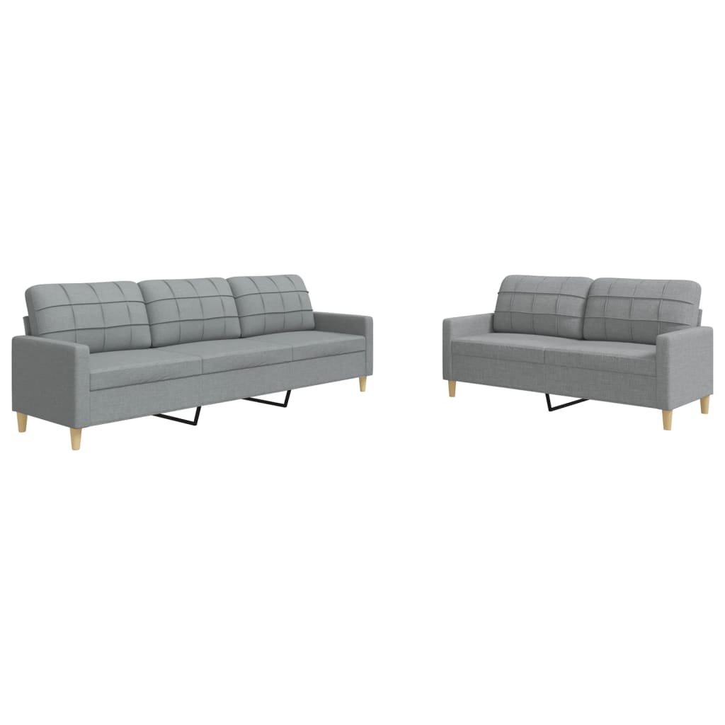 vidaXL 2-Piece Lounge Set fabric light grey