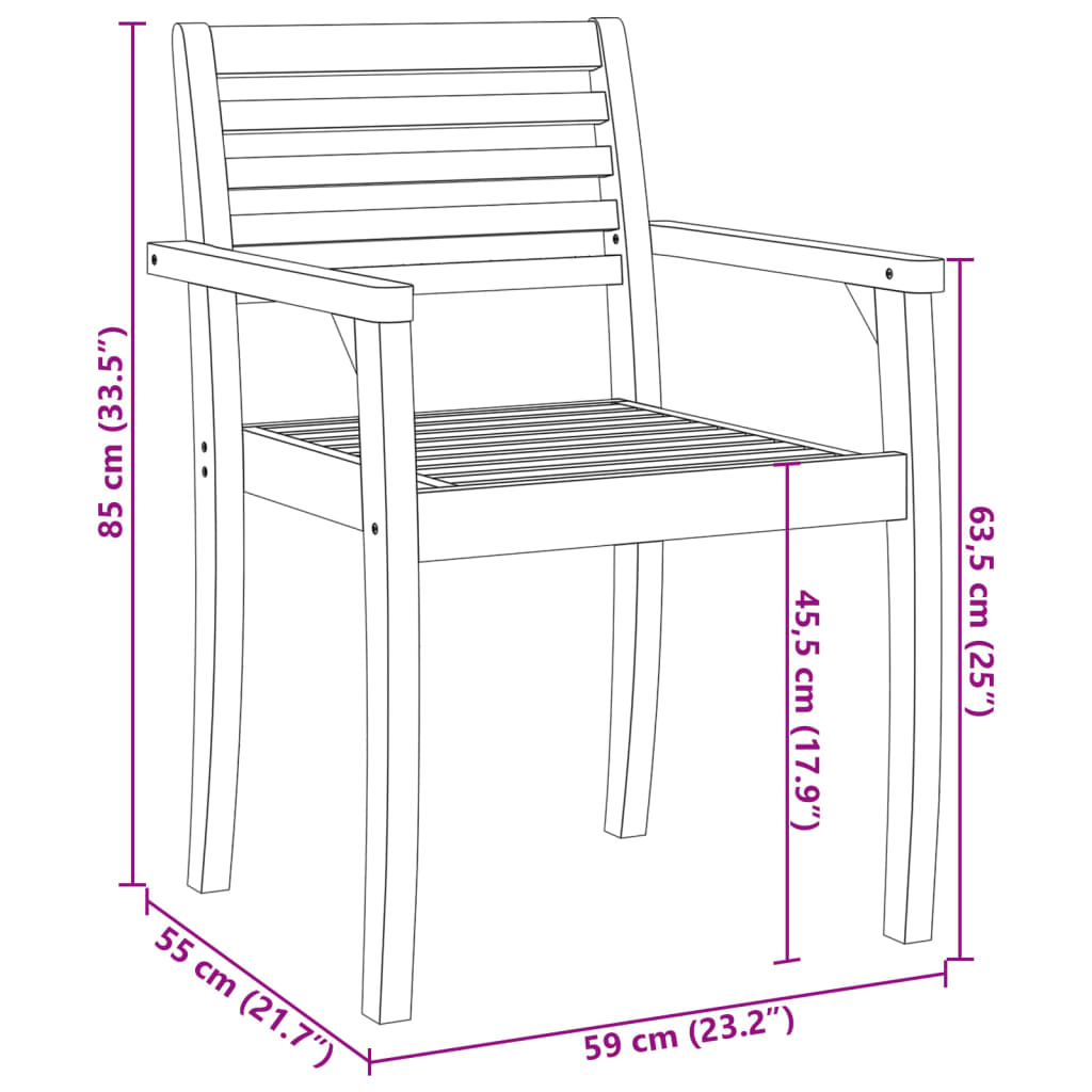 vidaXL Tuinstoelen 4 st 59x55x85 cm massief acaciahout
