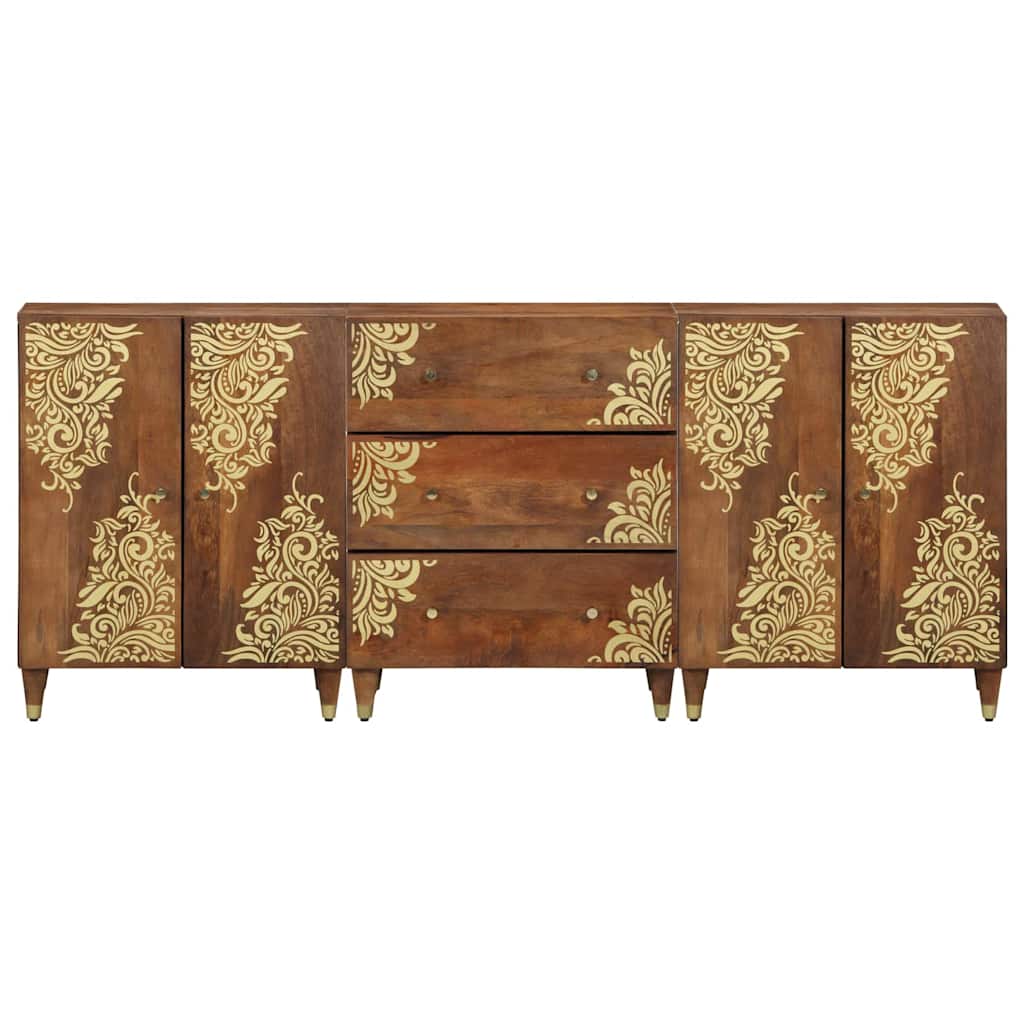 vidaXL Ensemble de Badkamerkast 3 pcs Bruin et Goud 180 x 33 x 75 cm