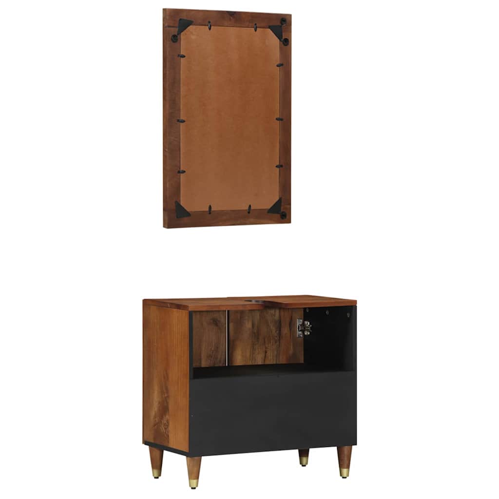 vidaXL Badkamerkast set 2 pcs Honing bruin Massief Mango Hout