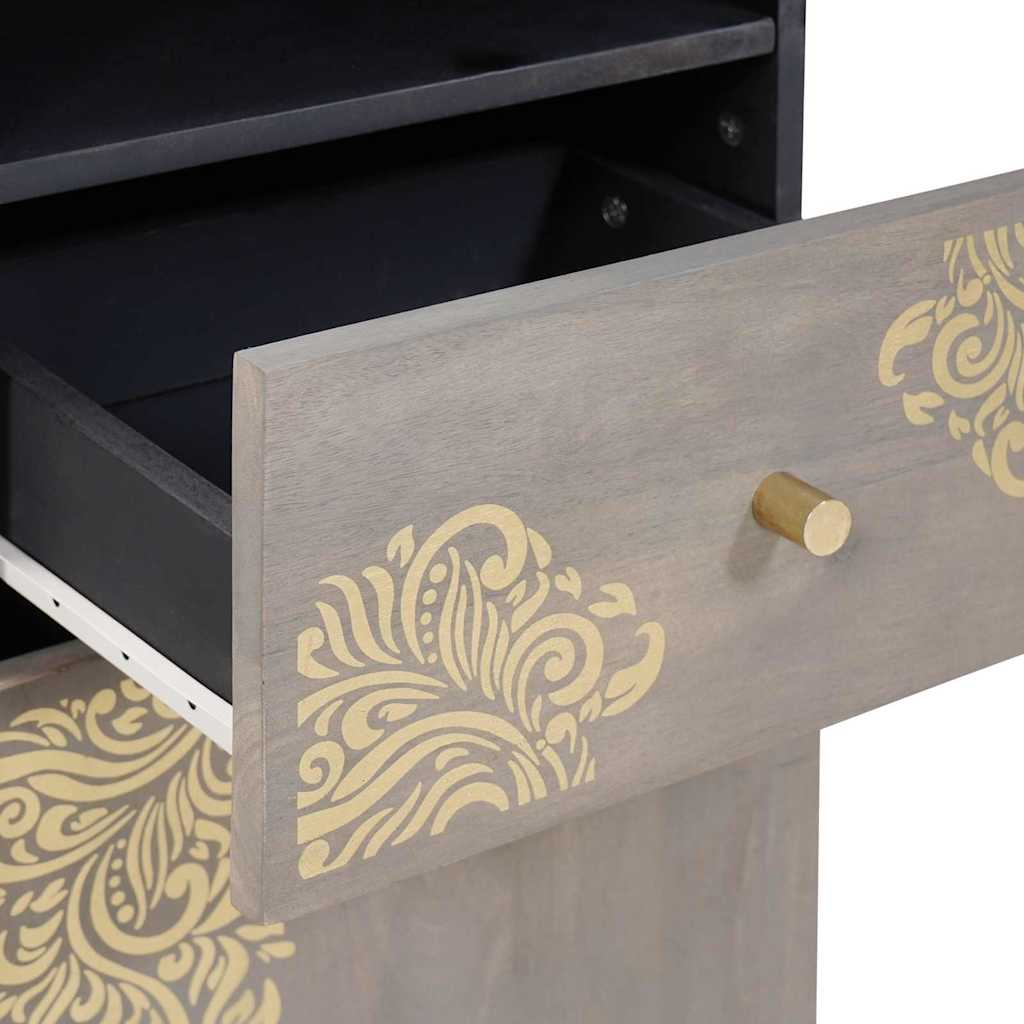 vidaXL Badkamerkast set met lade 4 pcs Grijs Massief Mango Hout