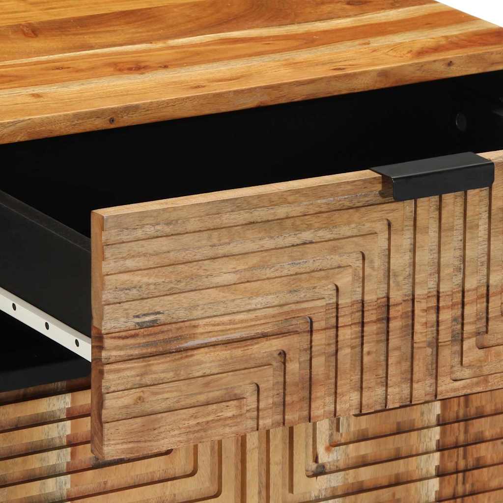 vidaXL Table de chevet avec tiroir Marron 50 x 33 x 60 cm Bois d'acacia massif