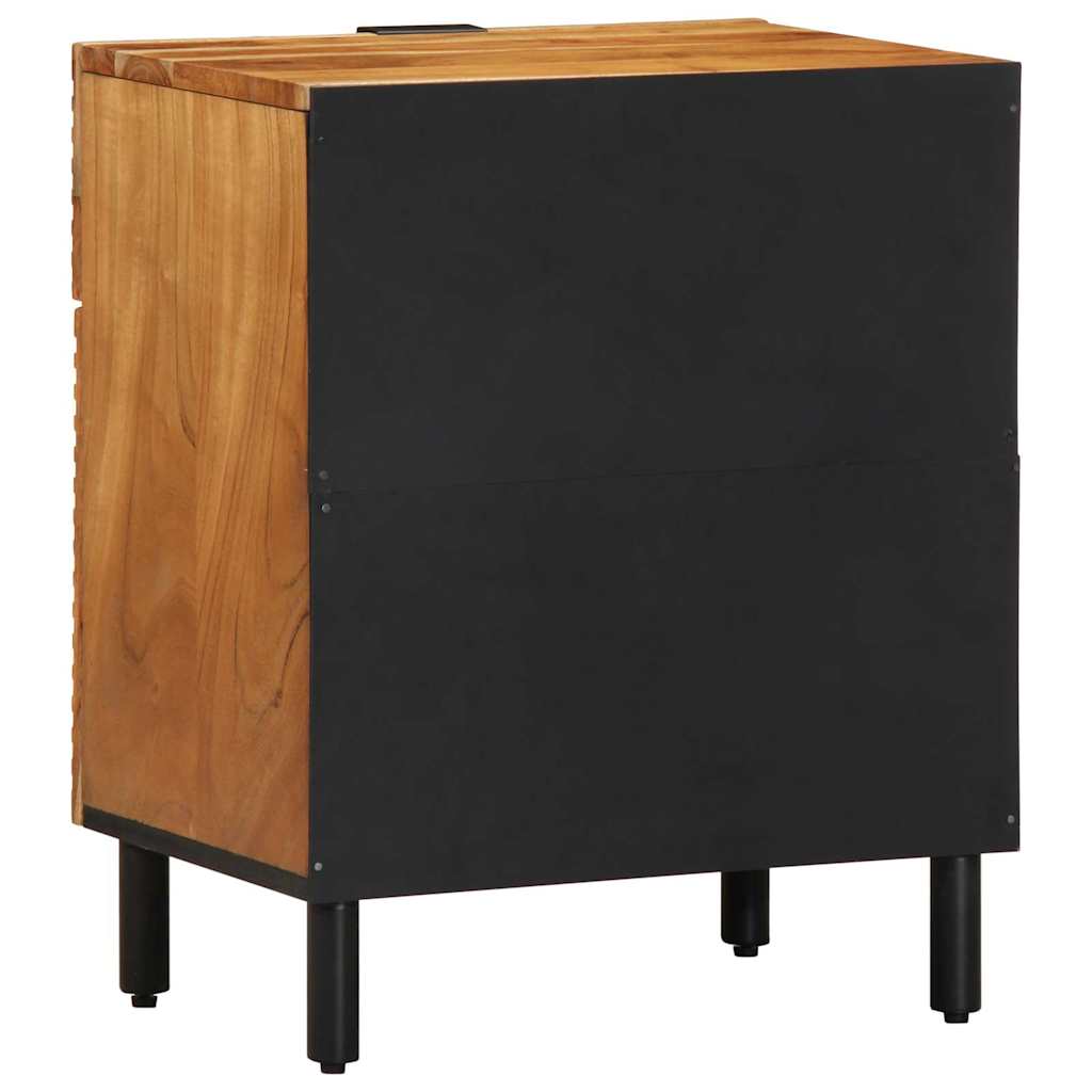 vidaXL Table de chevet avec tiroir Marron 50 x 33 x 60 cm Bois d'acacia massif