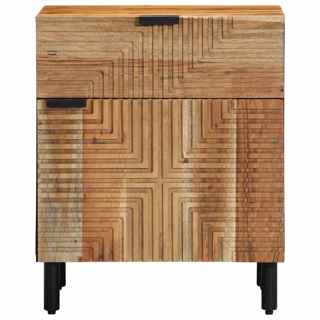 vidaXL Table de chevet avec tiroir Marron 50 x 33 x 60 cm Bois d'acacia massif