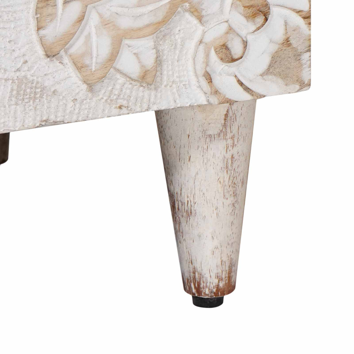 vidaXL Table de chevet blanc 40 x 33,5 x 46 cm Bois de manguier massif