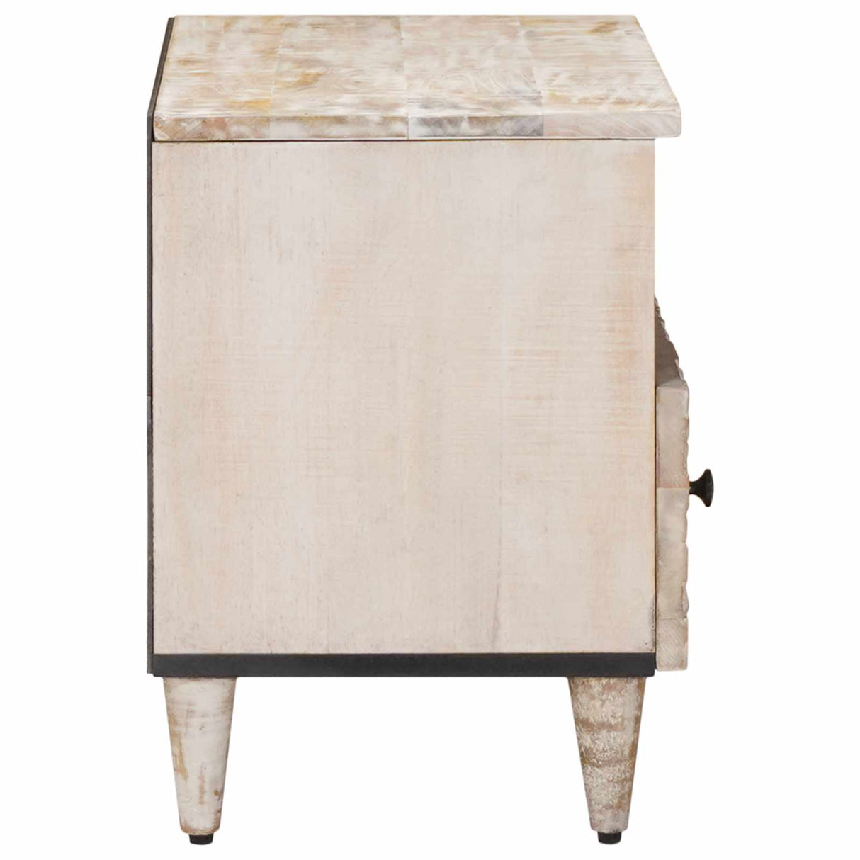 vidaXL TV Kast met opslag Wit 70 x 33,5 x 46 cm Massief Mango Hout