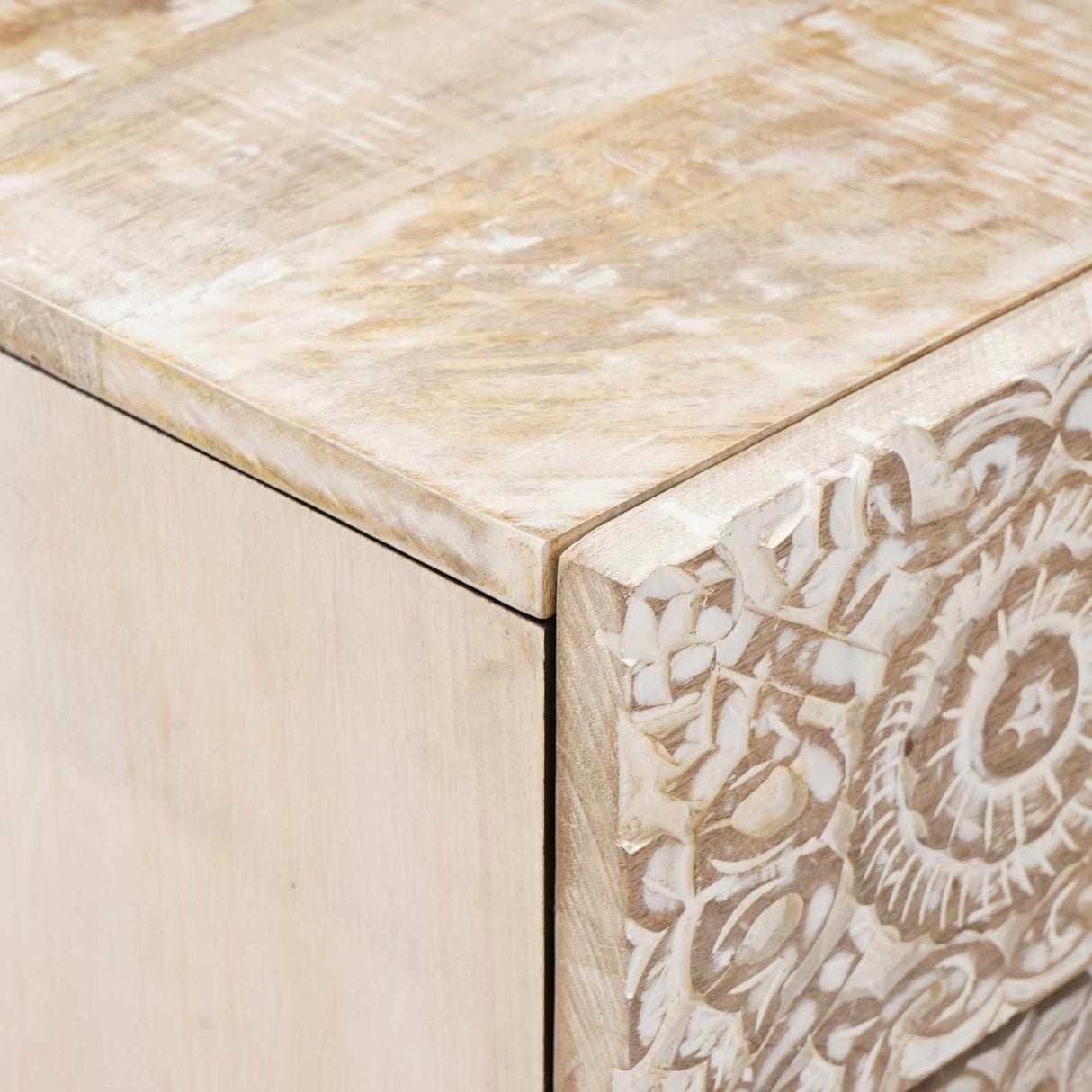 vidaXL Table de chevet avec tiroir Blanc 50 x 33 x 60 cm Bois de manguier massif