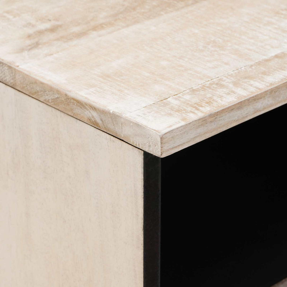 vidaXL Meuble TV avec tiroir Blanc 100 x 33,5 x 46 cm Bois de manguier massif