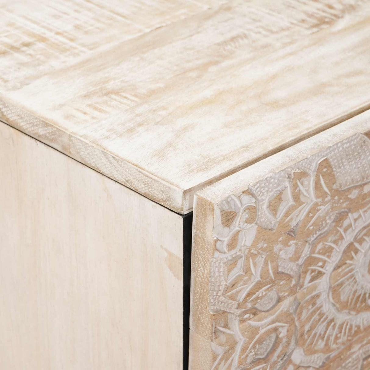 vidaXL Dressoir met lade Wit 40 x 33,5 x 75 cm Massief Mango Hout