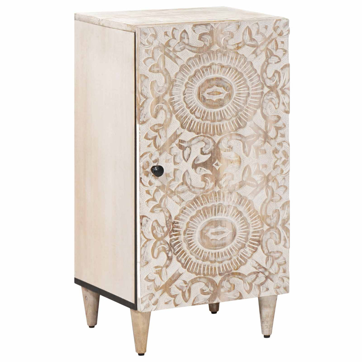 vidaXL Sideboard with Storage White 40 x 33.5 x 75 cm Solid Mango Wood