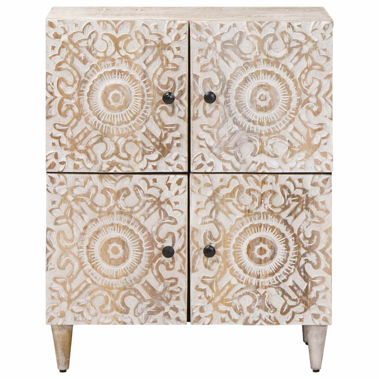 vidaXL Sideboard with Storage White 60 x 33.5 x 75 cm Solid Mango Wood