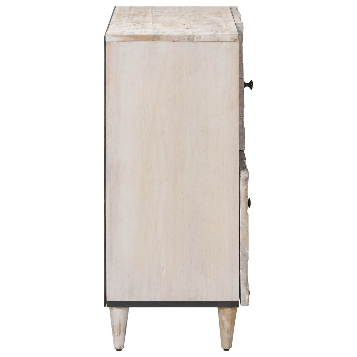 vidaXL Dressoir met opslag Wit 80 x 33,5 x 75 cm Massief Mango Hout
