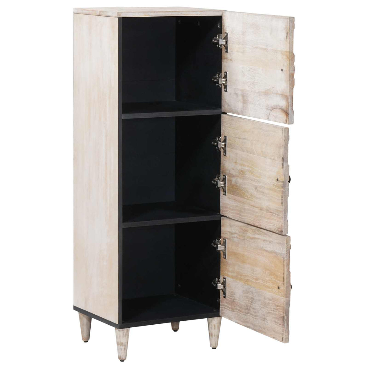 vidaXL Hoge Kast met opslag Wit 40 x 33,5 x 110 cm Massief Mango Hout