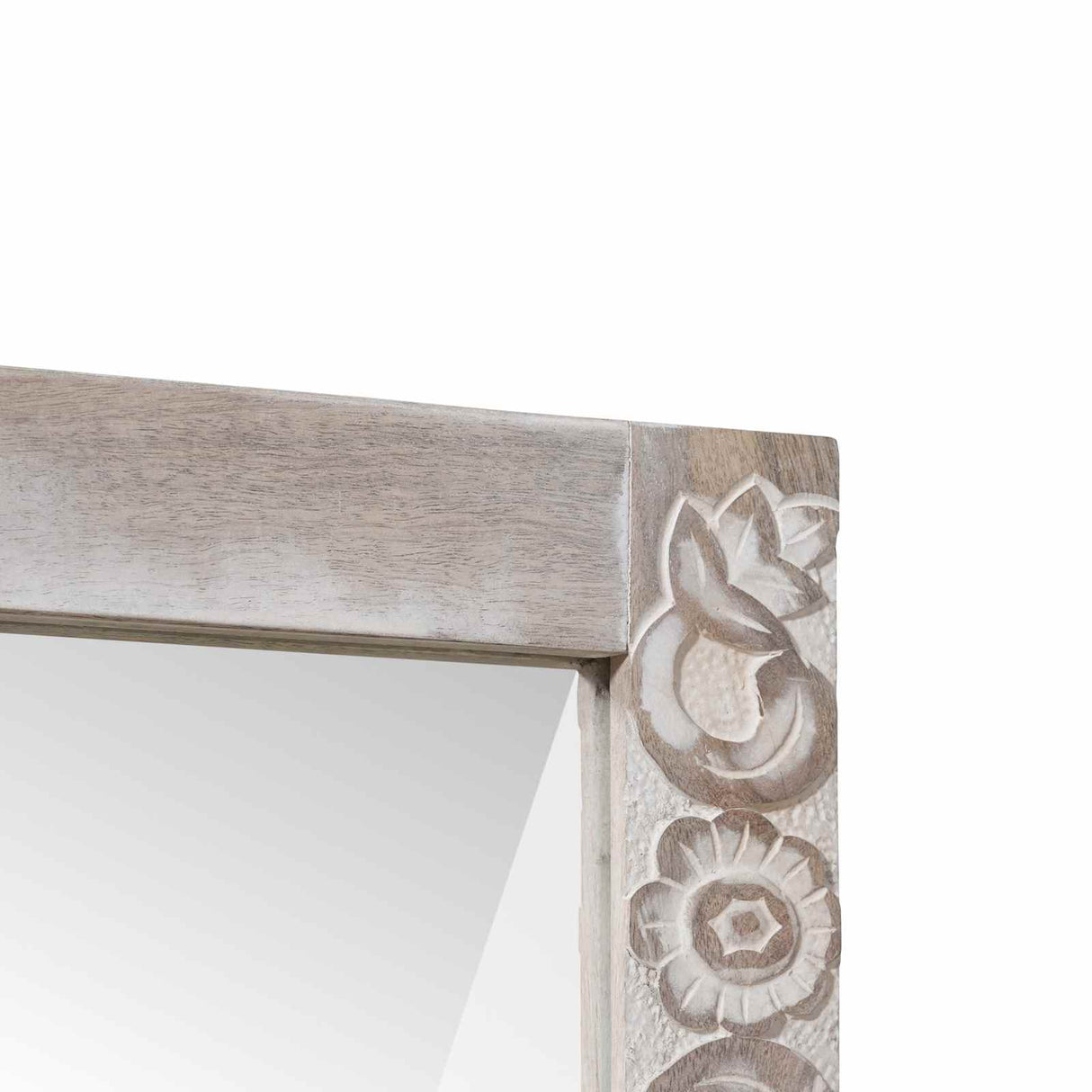 vidaXL Miroir de salle de bain blanc 70 x 50 x 2,5 cm Bois de manguier massif