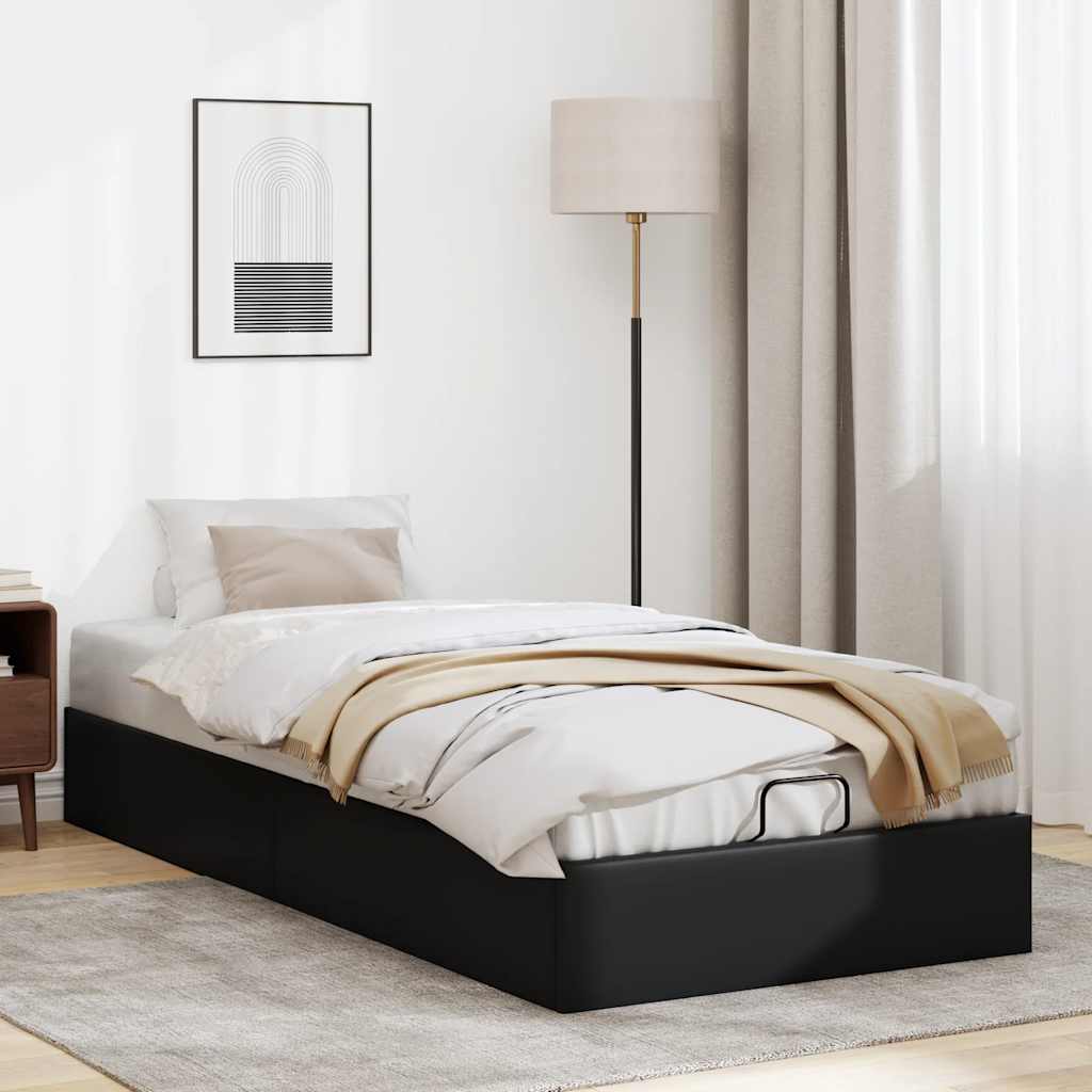 vidaXL Cadre de lit avec matelas d'art noir 80x200 cm
