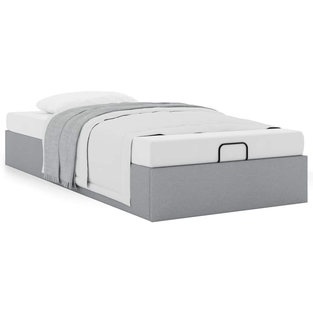 vidaXL Bed Frame No Mattress 80x200 cm Fabric Light Grey