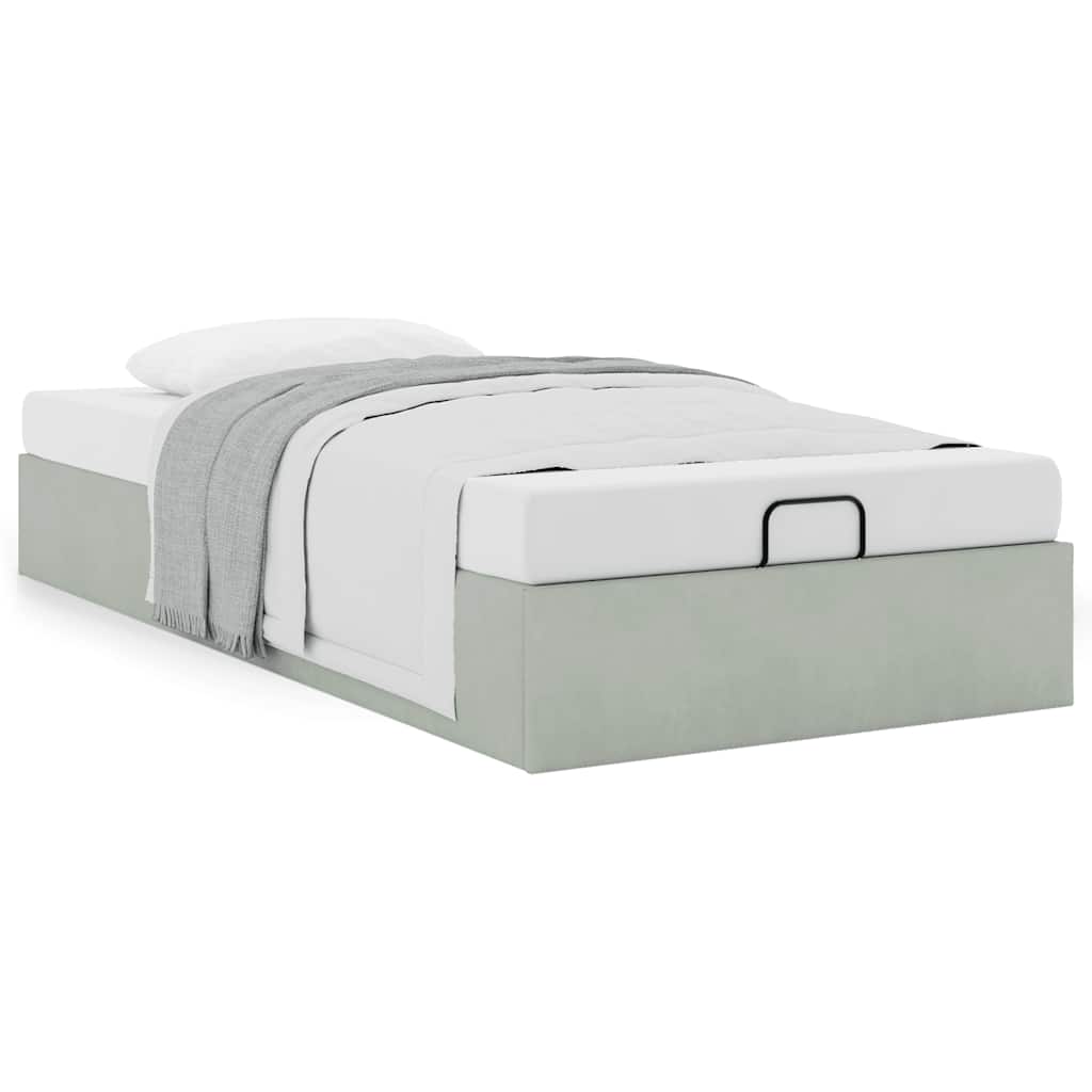 vidaXL Bed Frame without Mattress 80x200 cm Velvet Light Grey