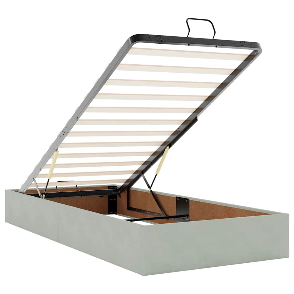 vidaXL Bed Frame without Mattress 80x200 cm Velvet Light Grey