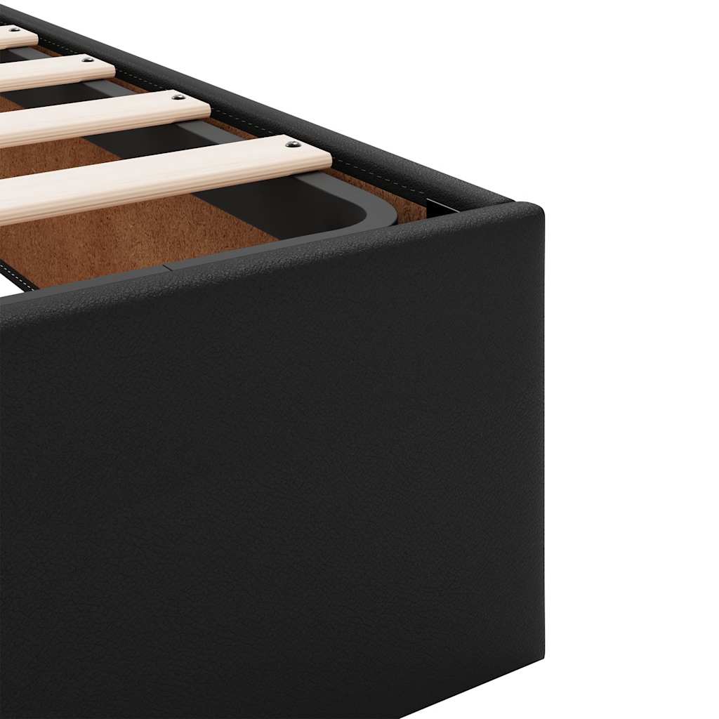 vidaXL Ottoman bed with mattresses 160x200cm artificial leather black