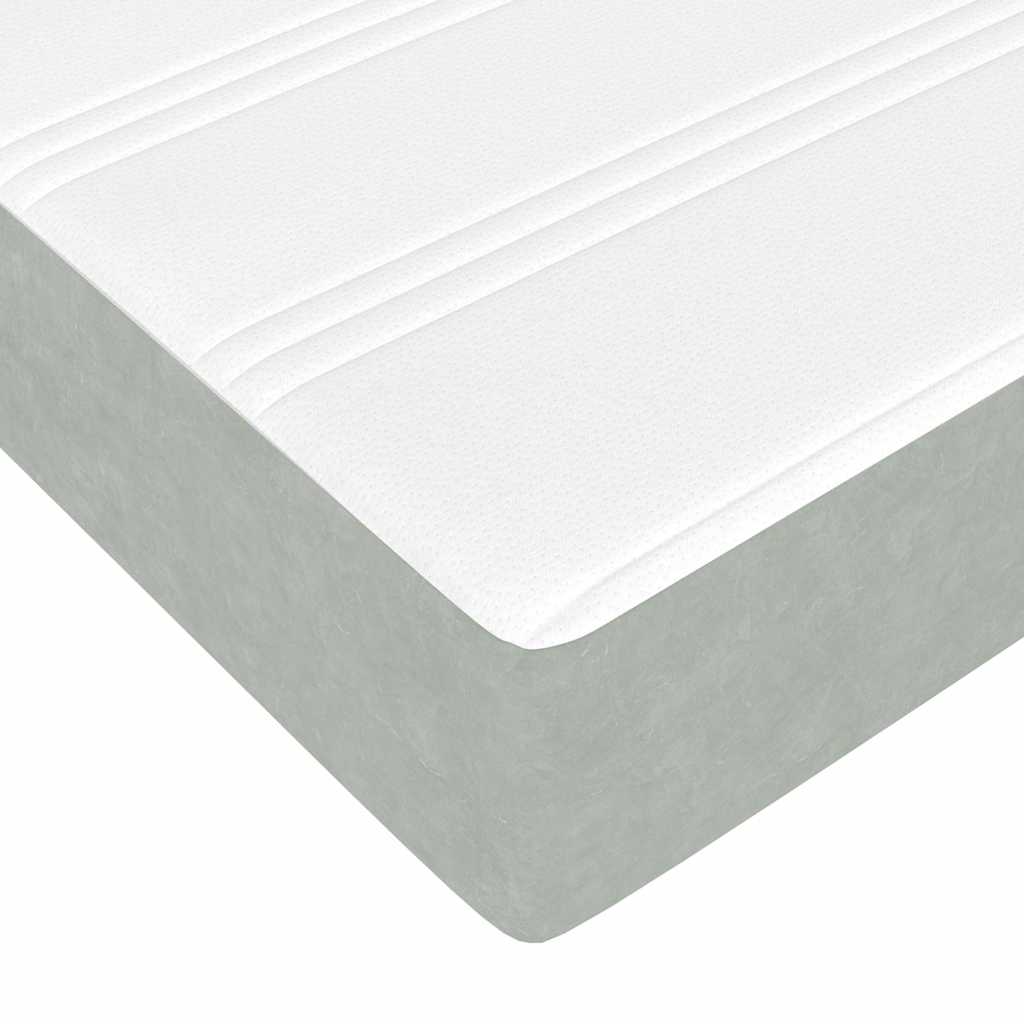 vidaXL Ottoman Bed with Mattresses 160x200cm Velvet Light Grey