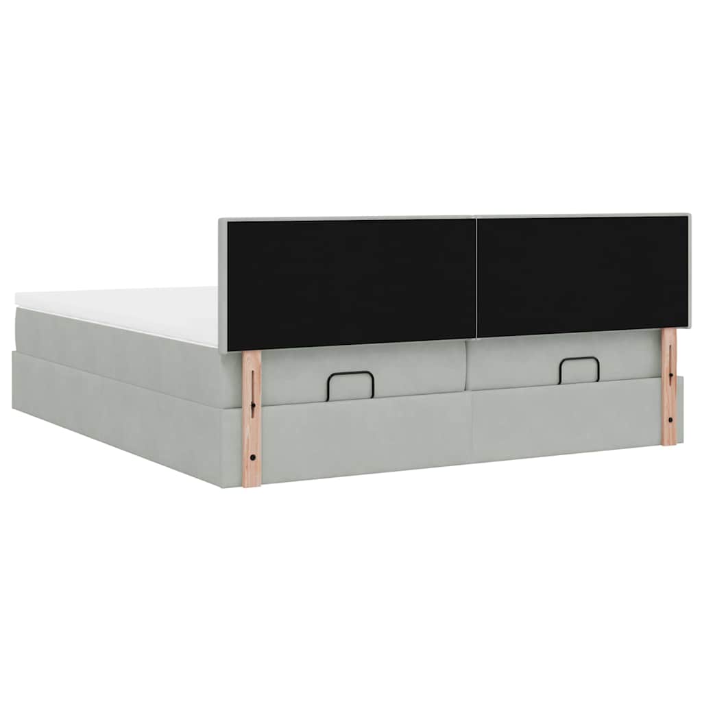 vidaXL Lit ottoman avec matelas et éclairage LED 160x200cm