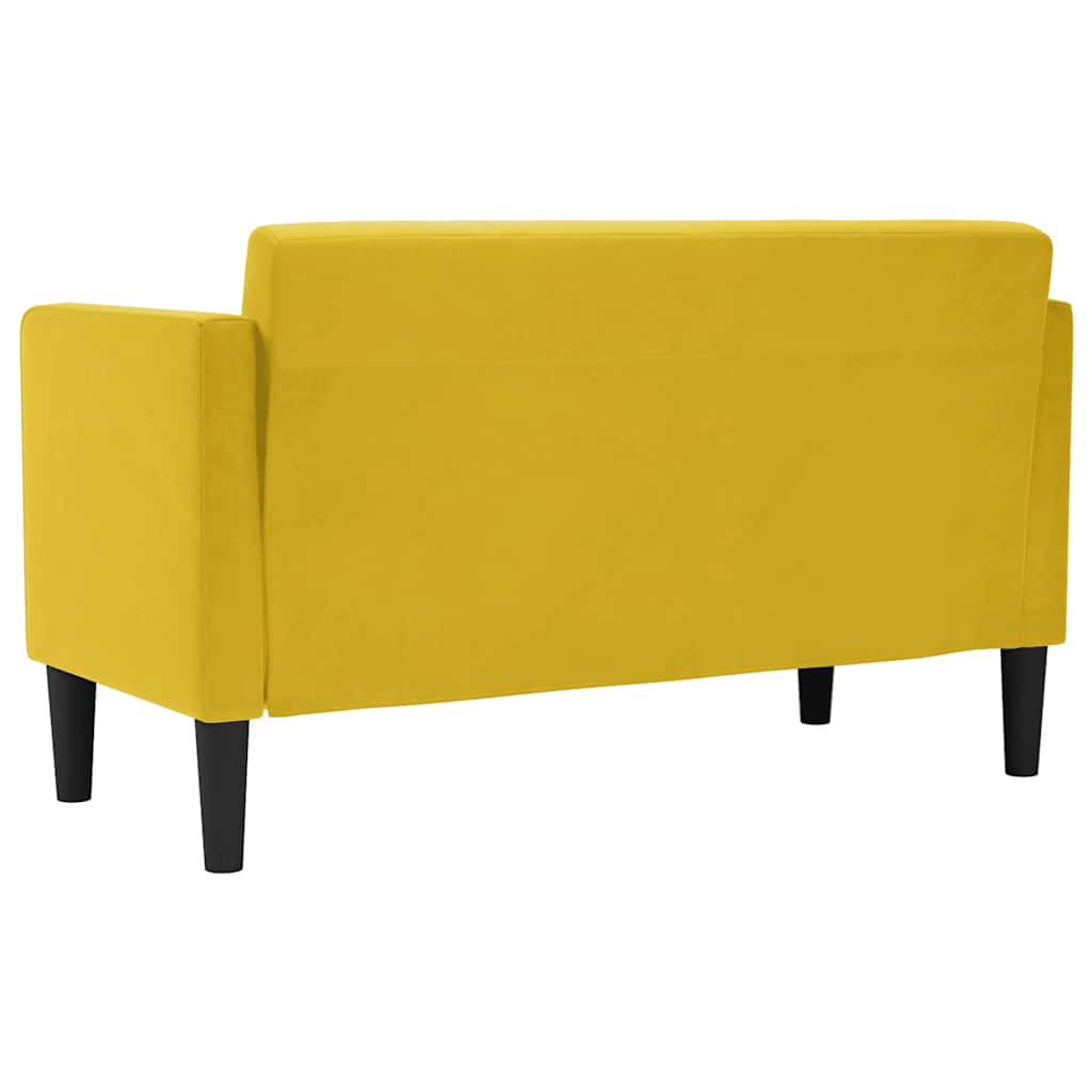 vidaXL Loveseat yellow 111 cm velvet
