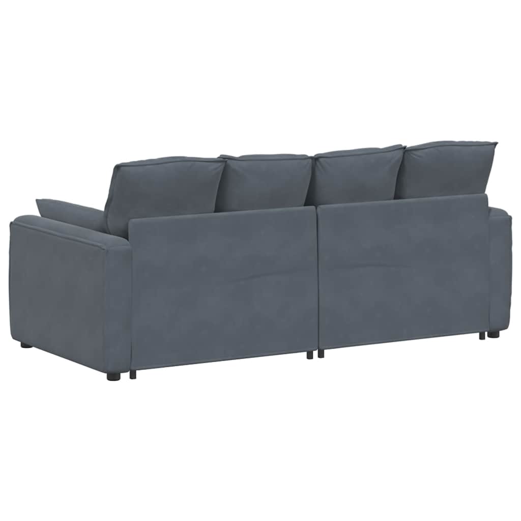 vidaXL Modulaire bank met kussens blauw