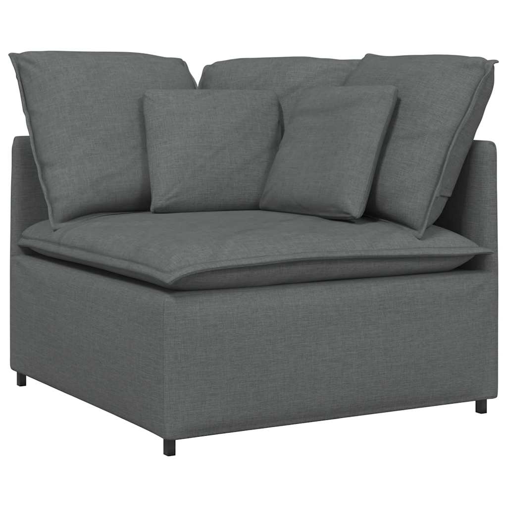 vidaXL Modulaire bank met kussens stof lichtgrijs