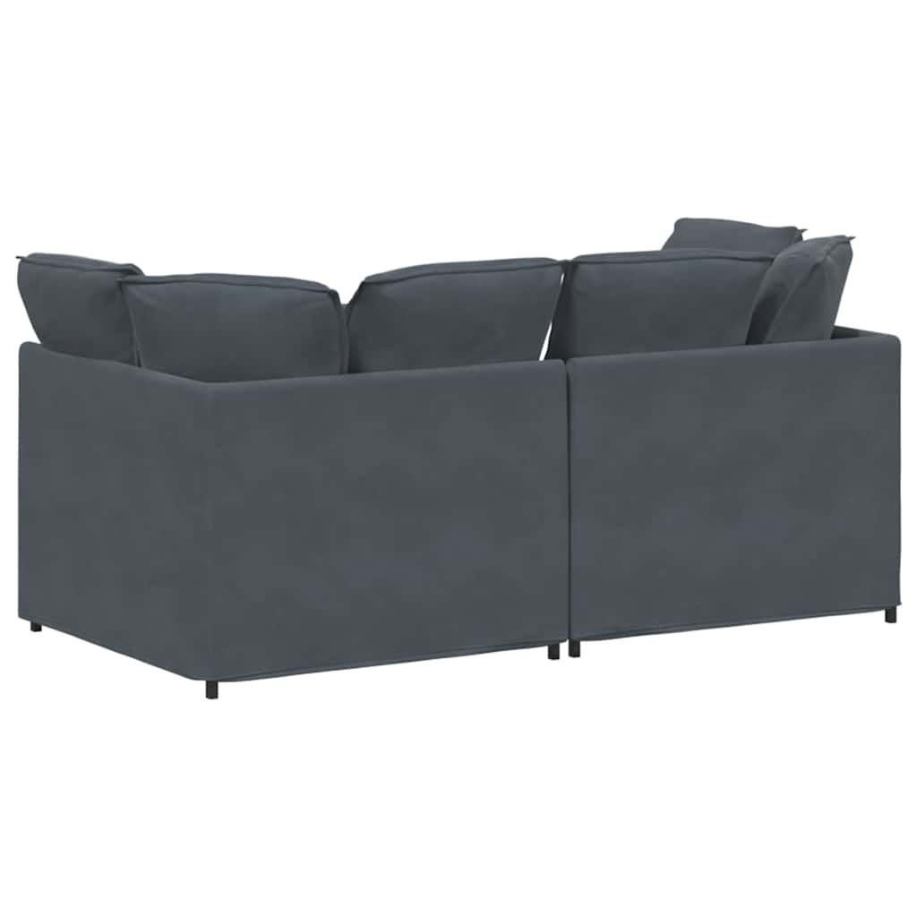 vidaXL Modulaire bank met kussens fluweel lichtgrijs
