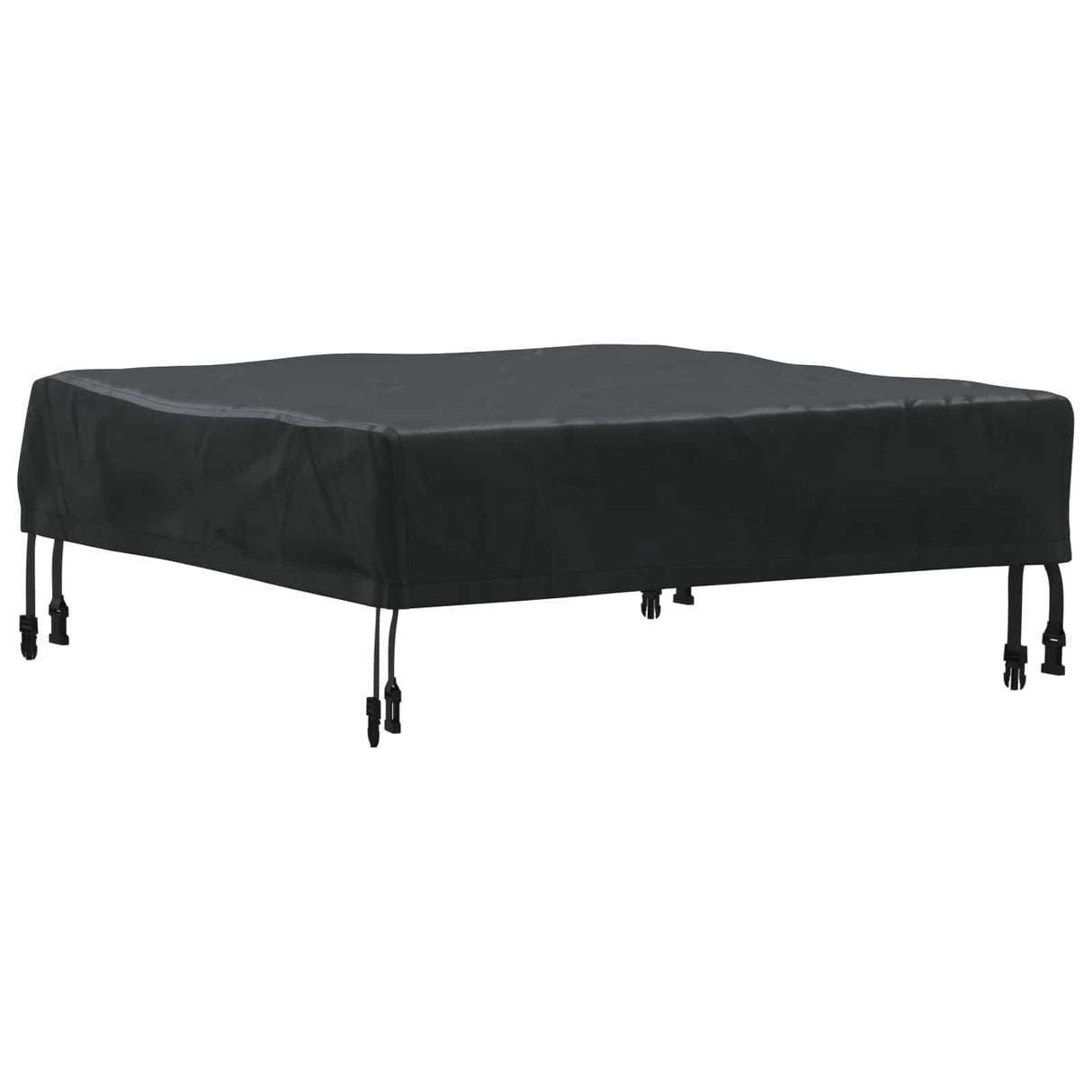 vidaXL Tafel Dekking Effen Zwart 62 x 62 x 15 cm Stof