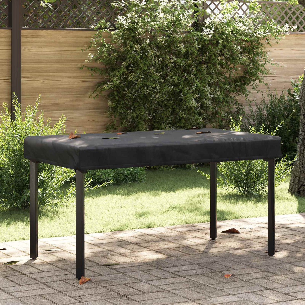 vidaXL Tafel Dekking Effen Zwart 122 x 72 x 15 cm Stof