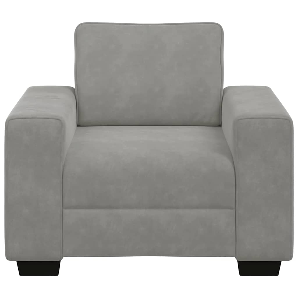 vidaXL Fauteuil 100x77x82 cm fluweel lichtgrijs