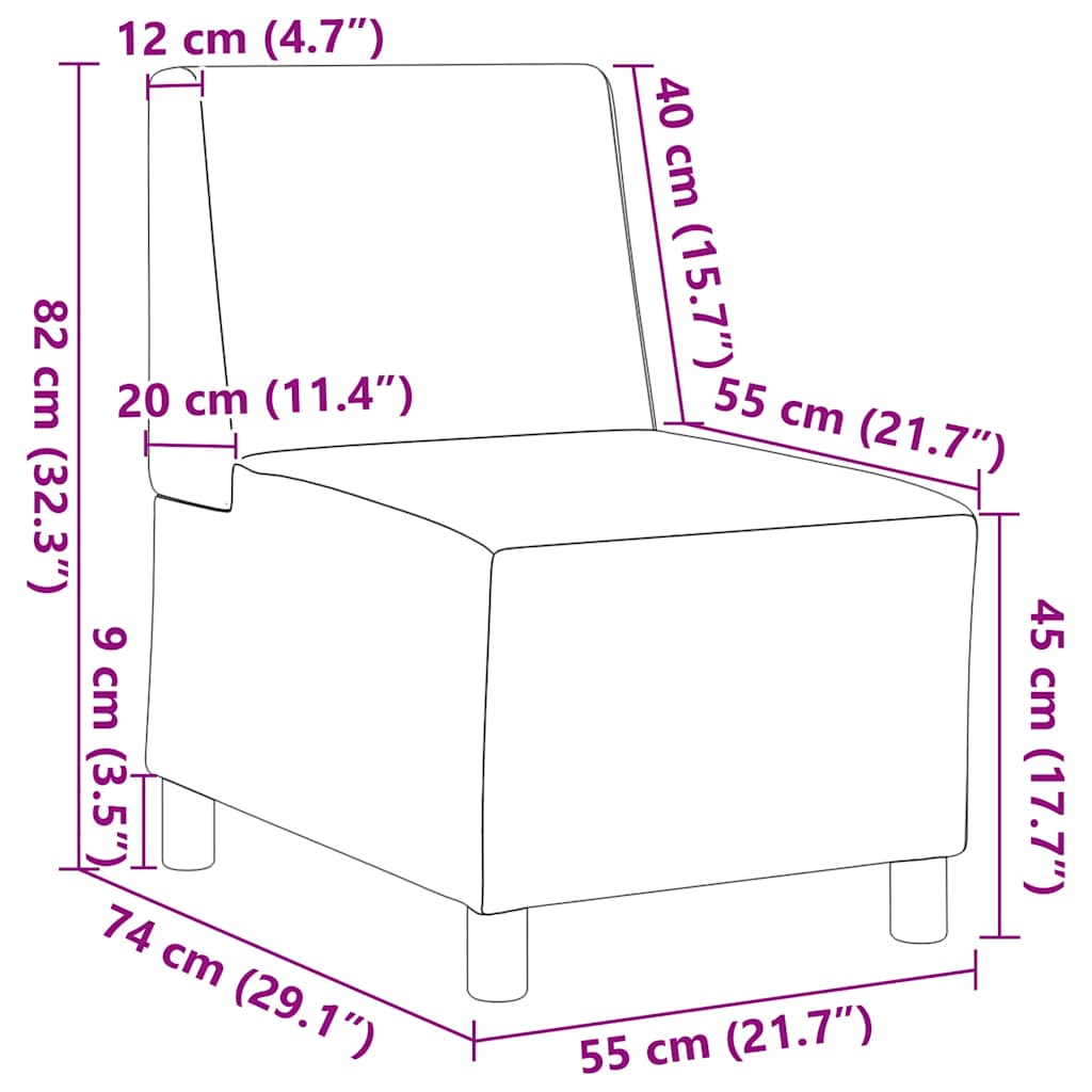 vidaXL Modulaire Sofa Eenheid Armless 2 pcs Beige 55 x 74 x 82 cm