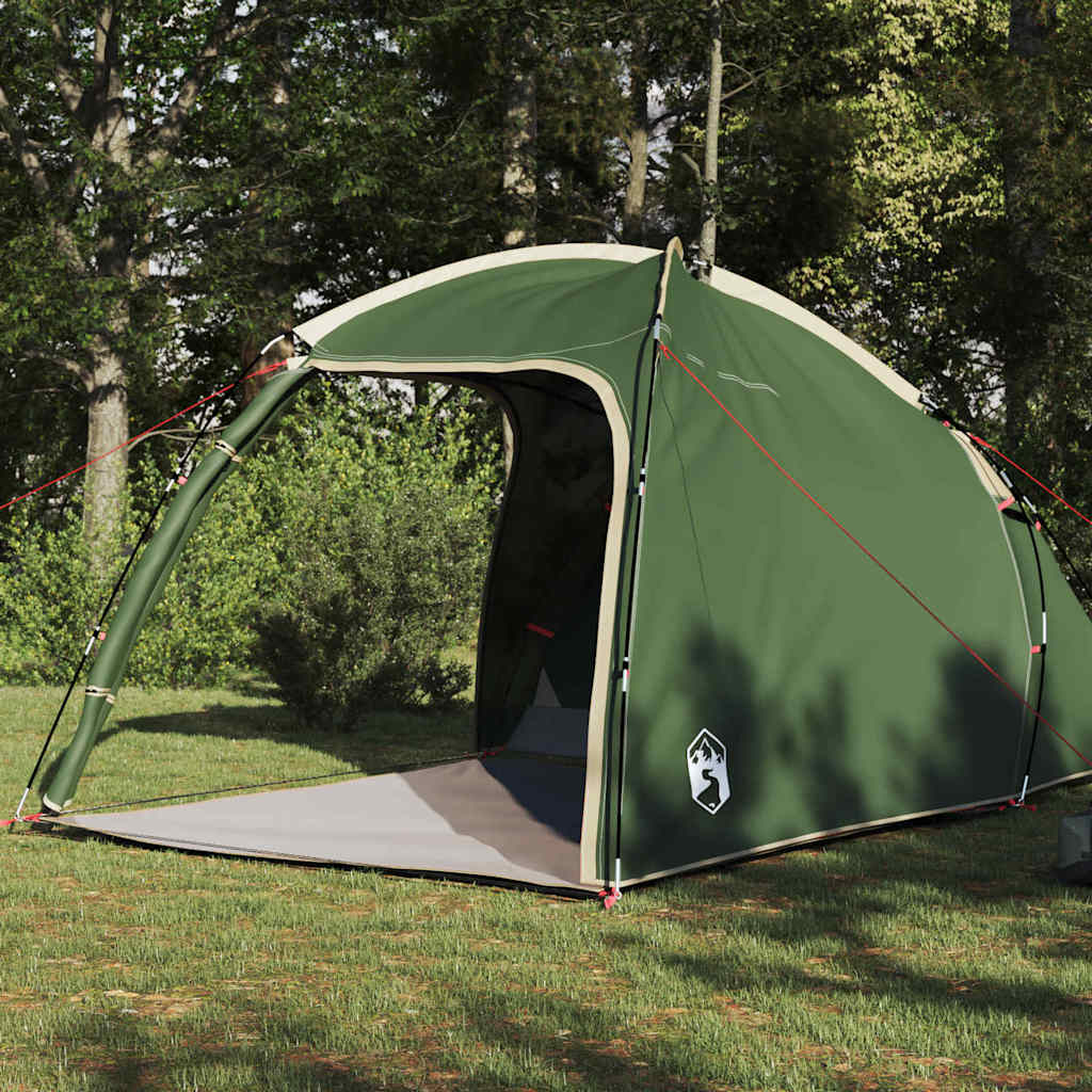 vidaXL Playhouse Tent with Roof with Storage Green 370 x 230 x 185 cm taffeta
