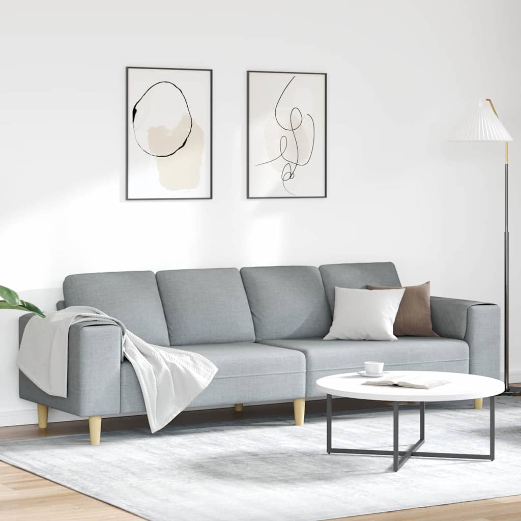 vidaXL Woonkamerbank Lichtgrijs 250 x 77 x 76 cm Polyester
