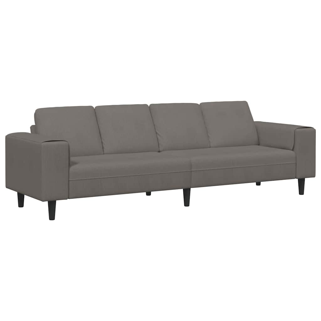 vidaXL Banque avec coussins de lumière 250 x 77 x 76 cm Tissu en velours côtelé