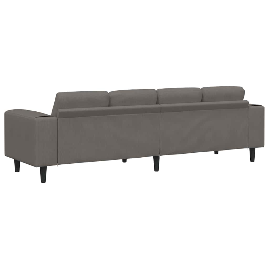 vidaXL Banque avec coussins de lumière 250 x 77 x 76 cm Tissu en velours côtelé