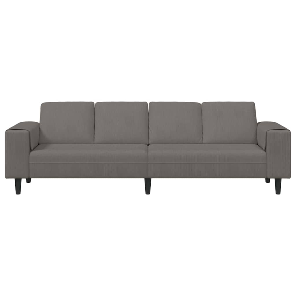 vidaXL Banque avec coussins de lumière 250 x 77 x 76 cm Tissu en velours côtelé