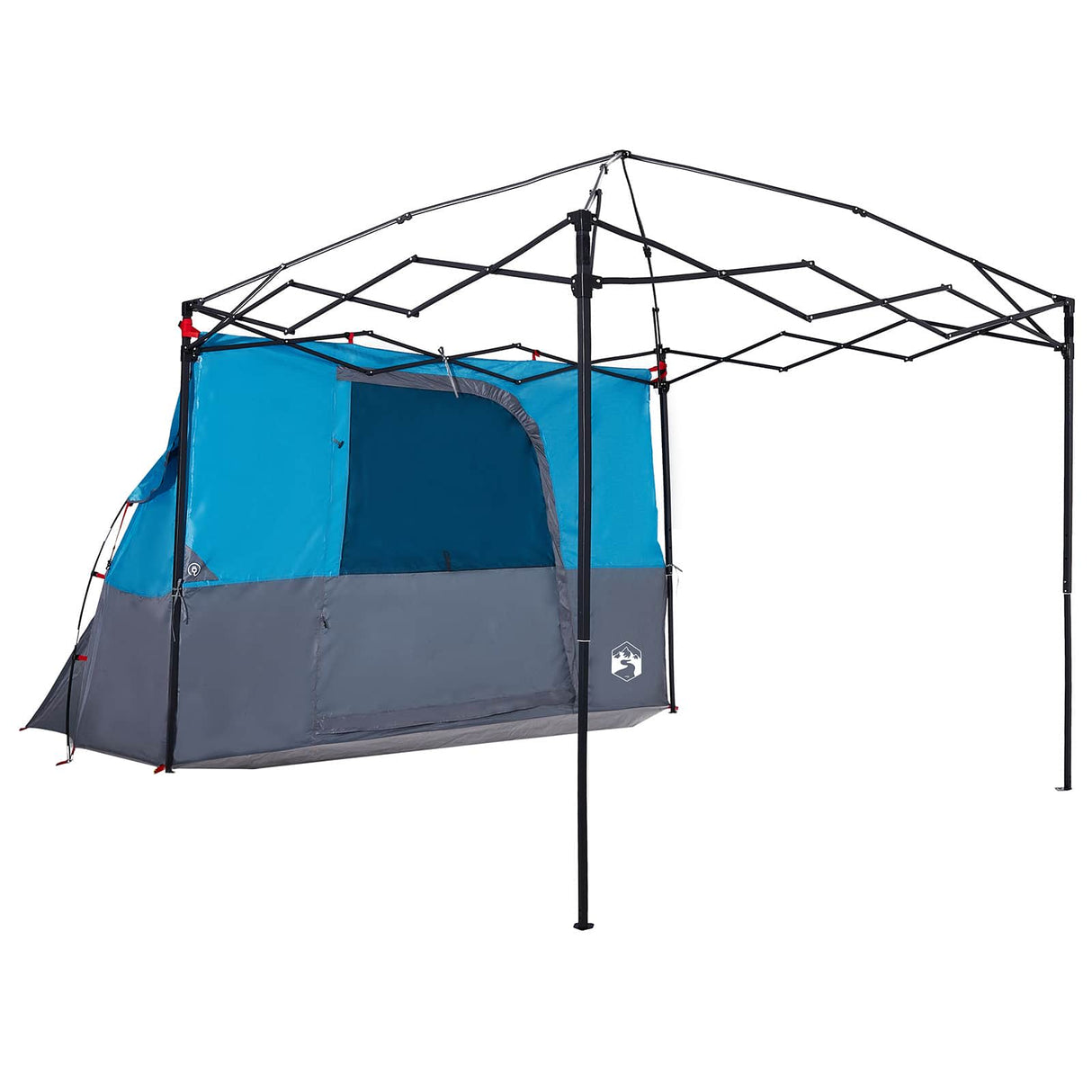 vidaXL Kampeertent Set met dak met opslag 2 pcs Blauw Tafetta en Stoff