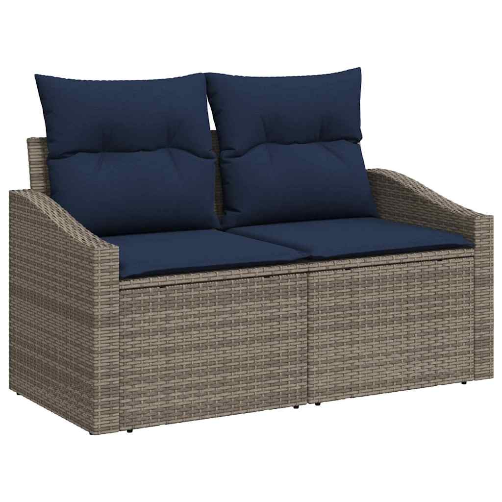 vidaXL Garden Sofa Grey 123 x 62 x 69 cm poly rattan