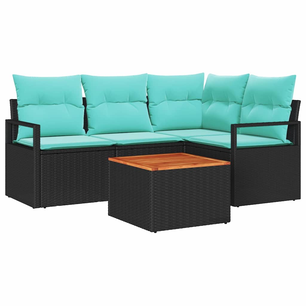 vidaXL Salon de jardin avec coussins 5 pcs Résine tressée Gris