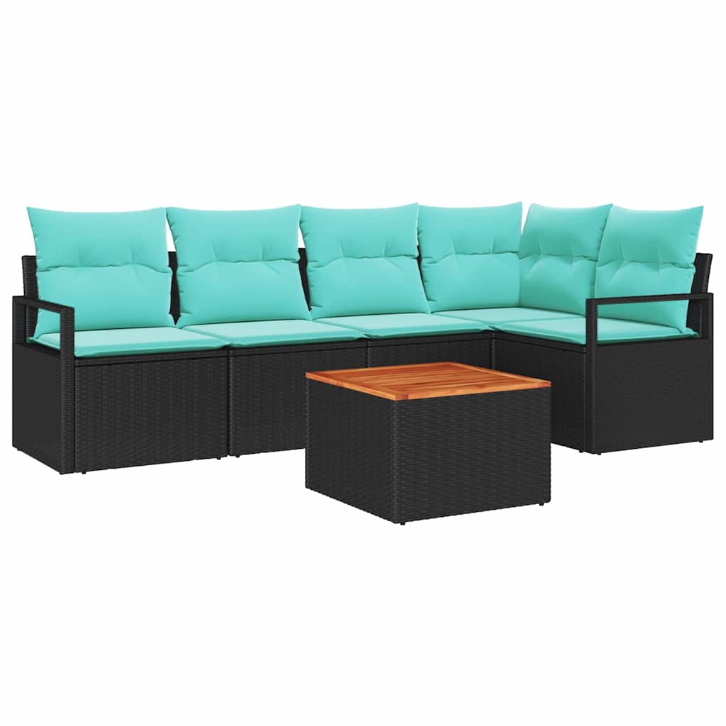 vidaXL Ensemble de banquettes de jardin avec coussin 6 pcs Résine tressée Gris