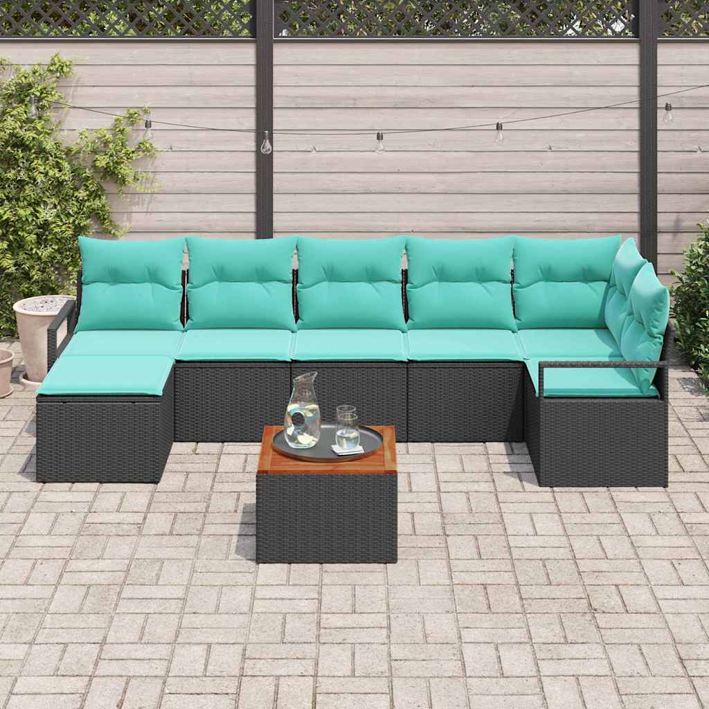 vidaXL Salon de jardin avec coussins 8 pcs Résine tressée Gris